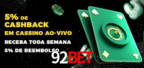 Promoções do cassino ao Vivo 92Bet